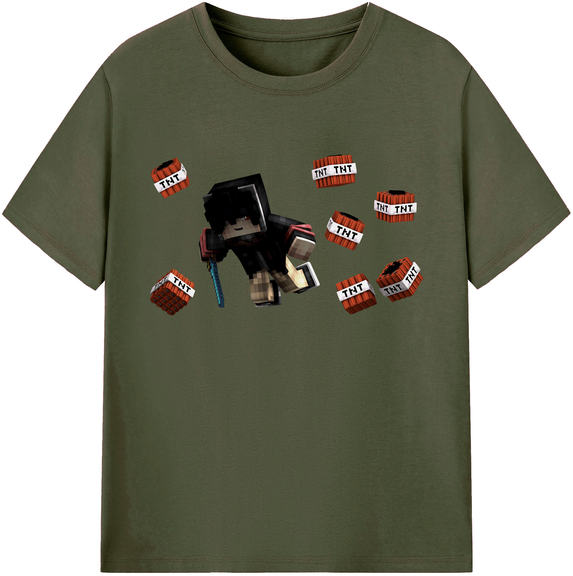 （画像用） マインクラフト ブロックの世界 Minecraft MC Block world 綿100％ メンズ半袖Tシャツ｜肌触りやわらか＆通気性